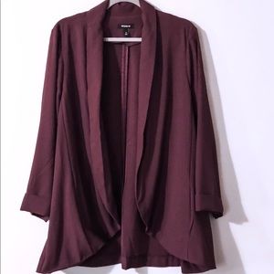 Burgundy Crepe Boyfriend Blazer